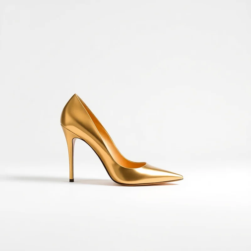 Scarpin Salto Alto Dourado