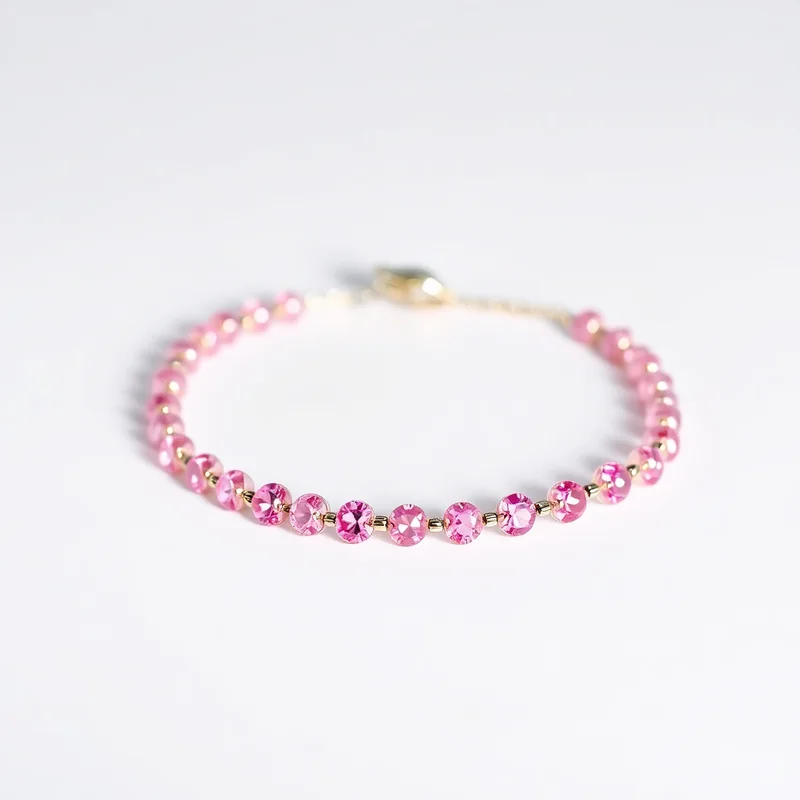 Pulseira Corrente Fina Rosa