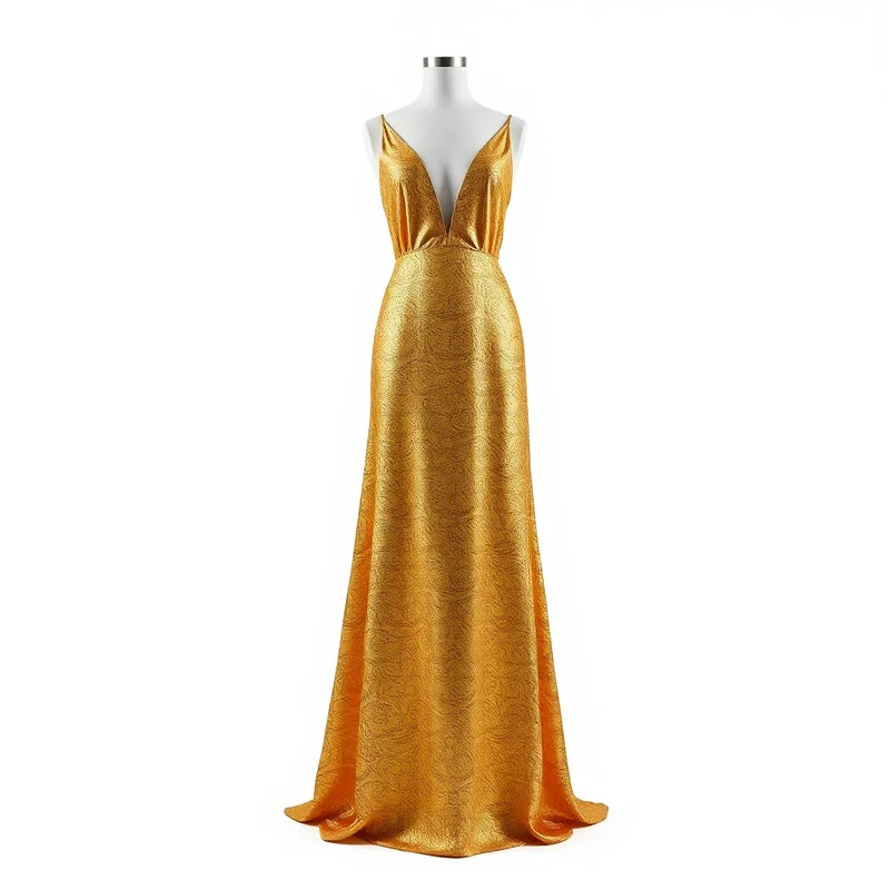 Vestido Longo Festa Dourado