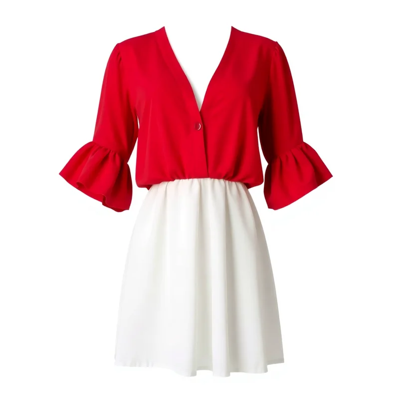 Vestido Curto Gola V