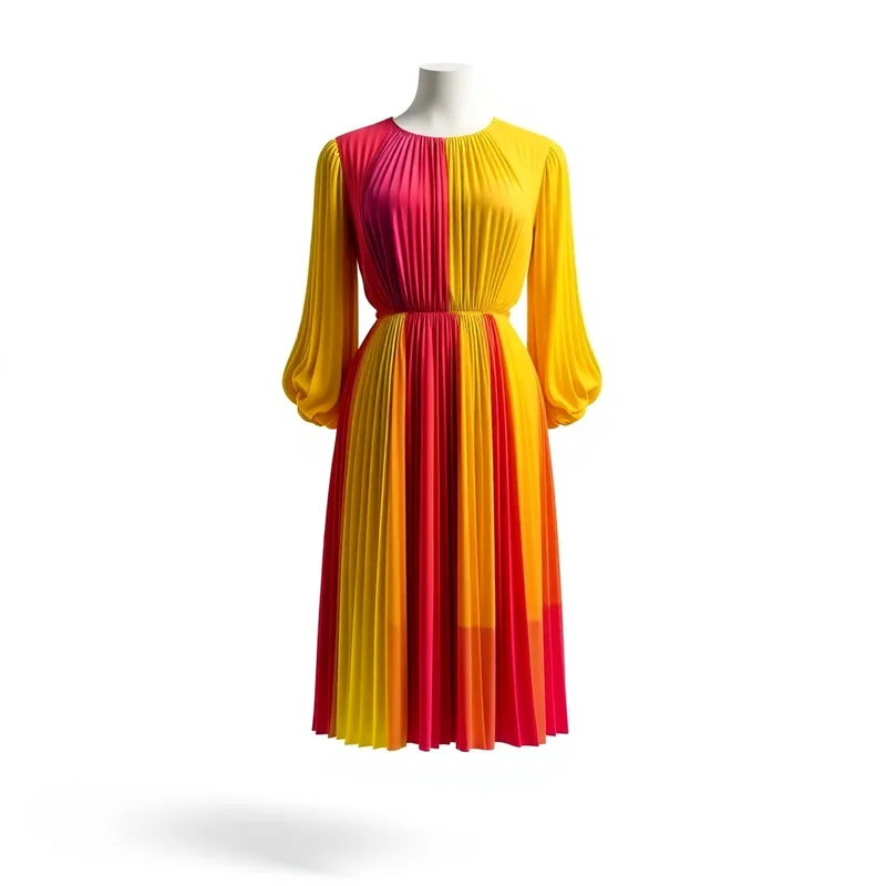 Vestido Plissado Colorido
