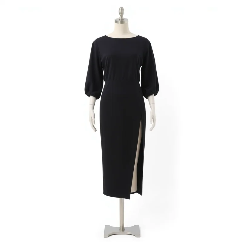 Vestido Midi Fenda Lateral