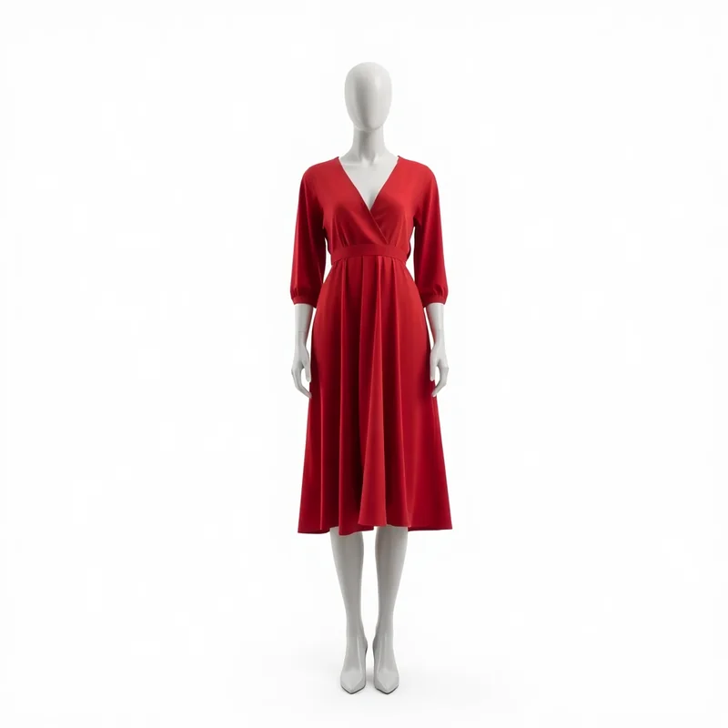 Vestido Midi Decote V