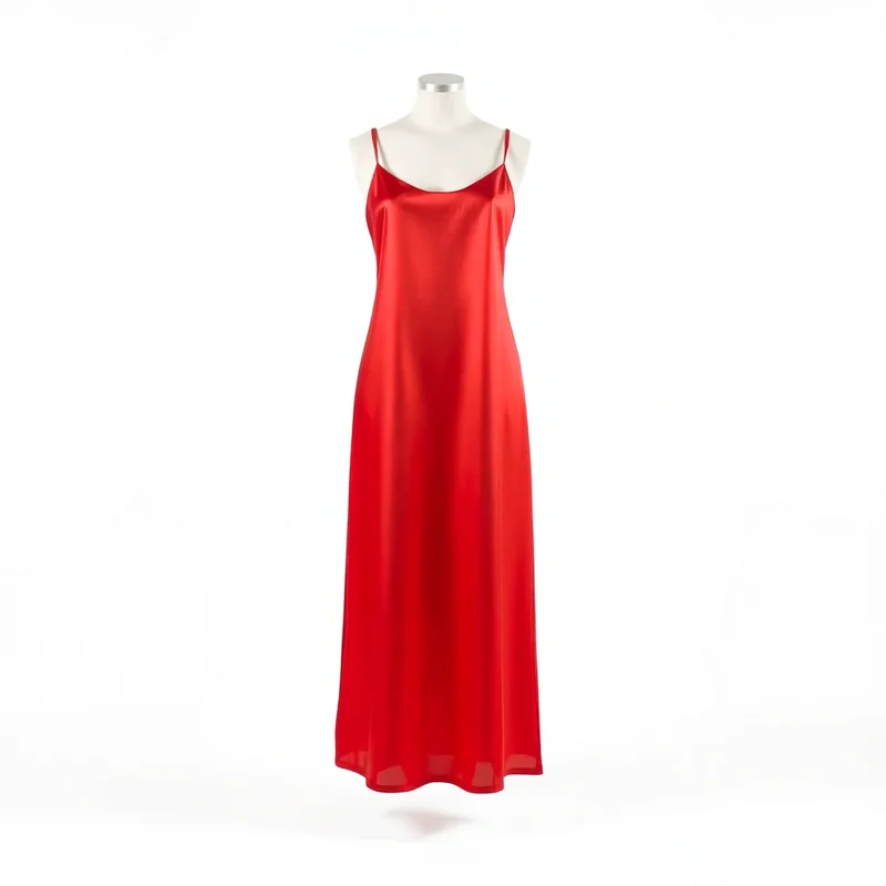 Vestido Slip Dress Cetim Vermelho