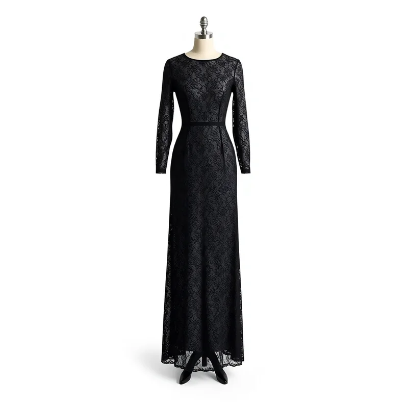 Vestido Renda Longo Preto