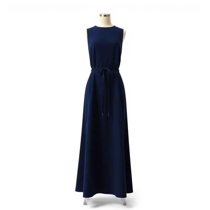 Vestido Midi Tulipa Azul Marinho