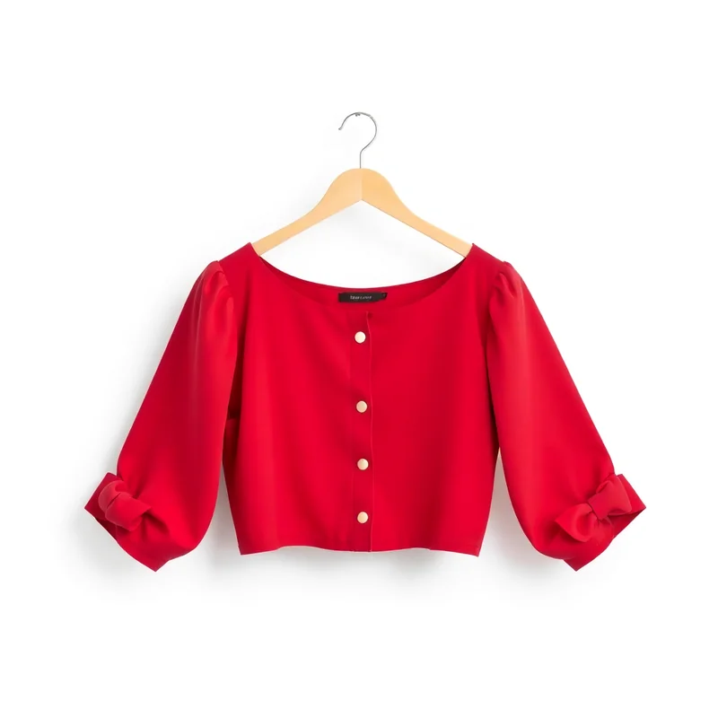 Blusa Cropped Preta Canelada