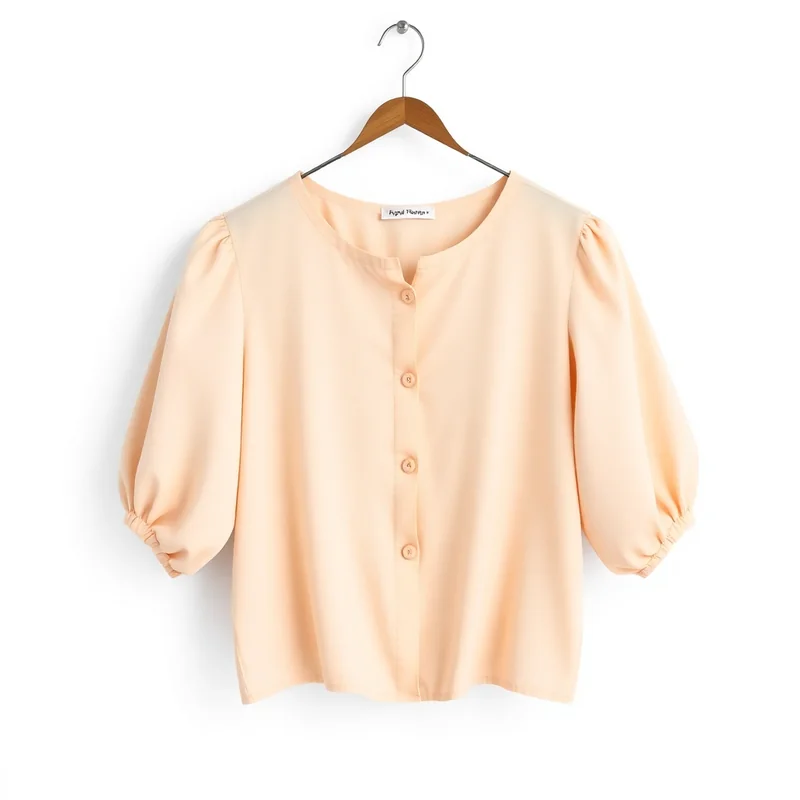 Blusa Manga Curta Babada